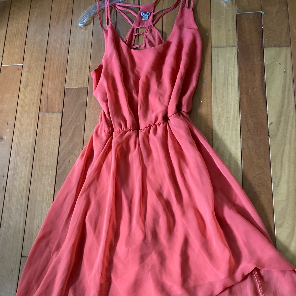 Flowy Orange dress by Poof!